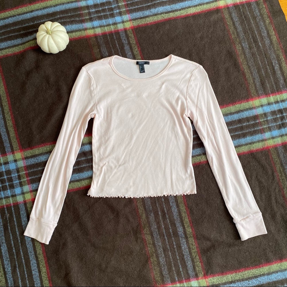 Forever 21 Lettuce Edge Longsleeve Top